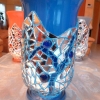 vase miroir bleu